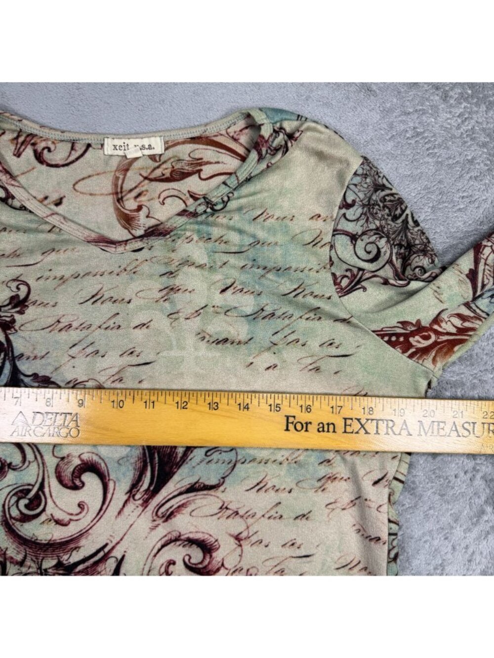 Vintage Y2K Grunge Forest Fairy Ornate Bell Sleeve Shirt Womens PXL Indie Floral - Picture 9 of 9